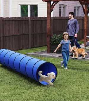 Skladací tunel pre psov na agility tréning, dĺžka 300 cm, vrátane tašky na prenášanie